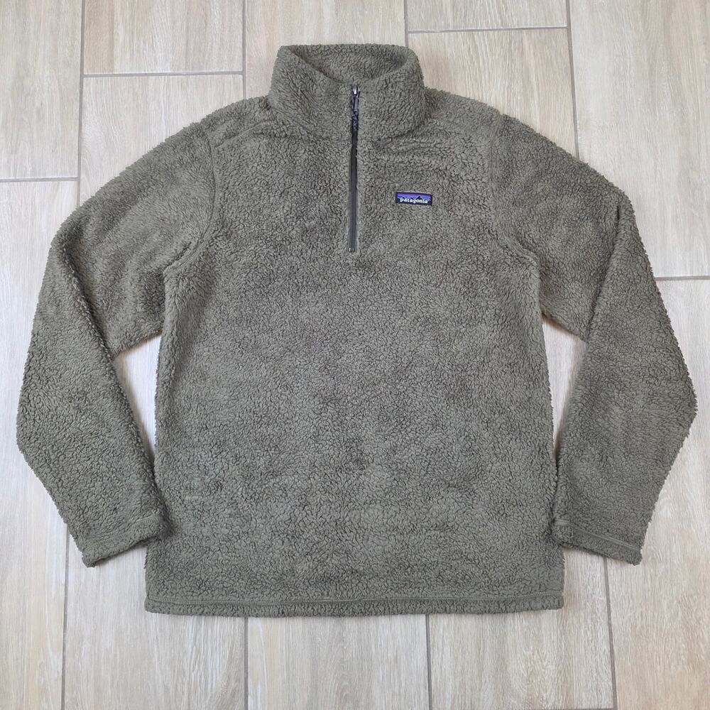 Patagonia Los Gatos 1/4 Zip Fleece Pullover Mens M Dark Ash Brown Taupe Sherpa